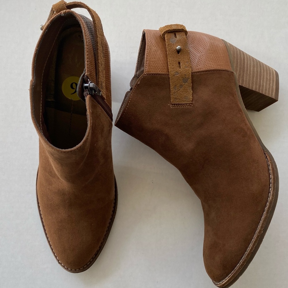 Franco Sarto Women’s Suede Ankle Booties Heels 3”
